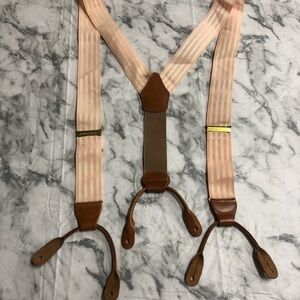 Damaged Dooney & Bourke Made in England Pink White Suspenders